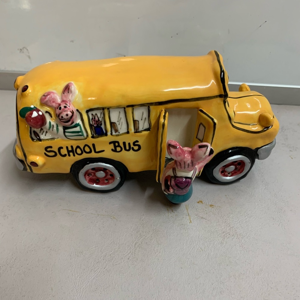 School bus figurine.